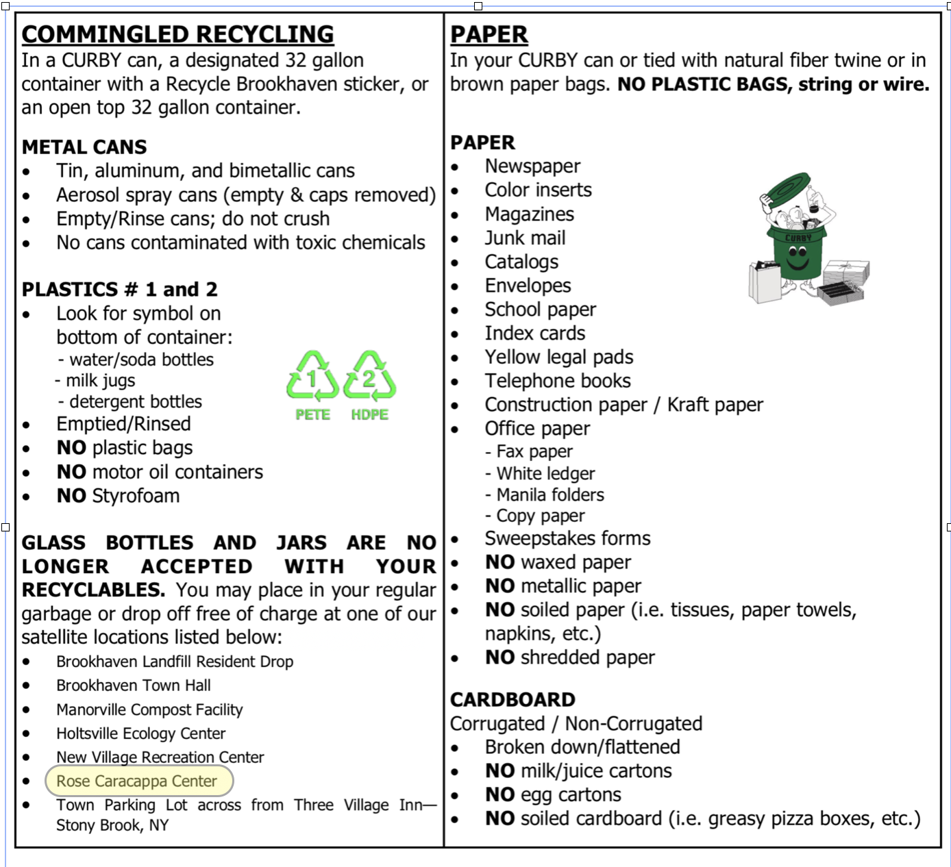 Town Of Brookhaven Recycling Calendar Printable Calendar 2023